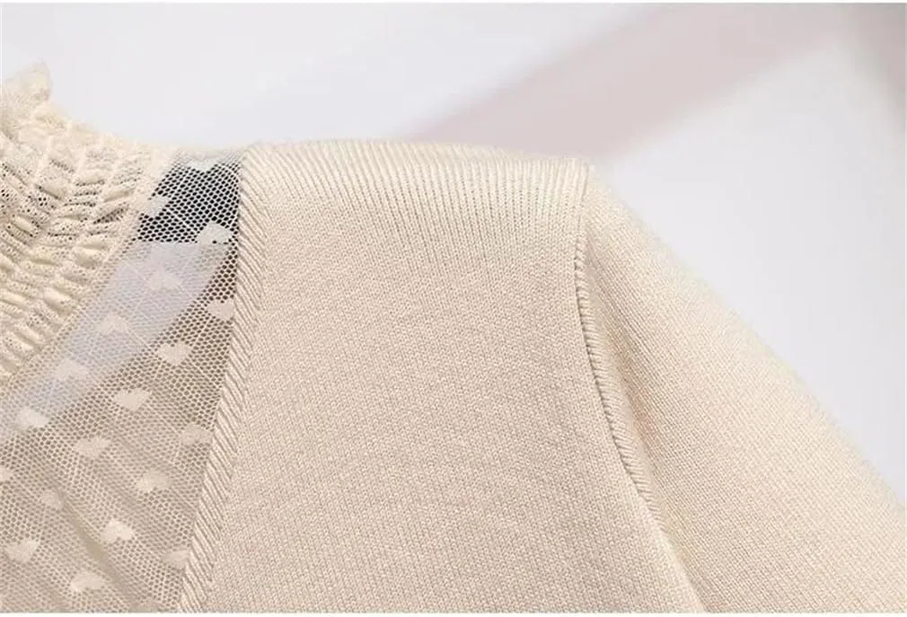 Женское A-силуэта платье с высокой горловиной Generic, Apricot — фото 2