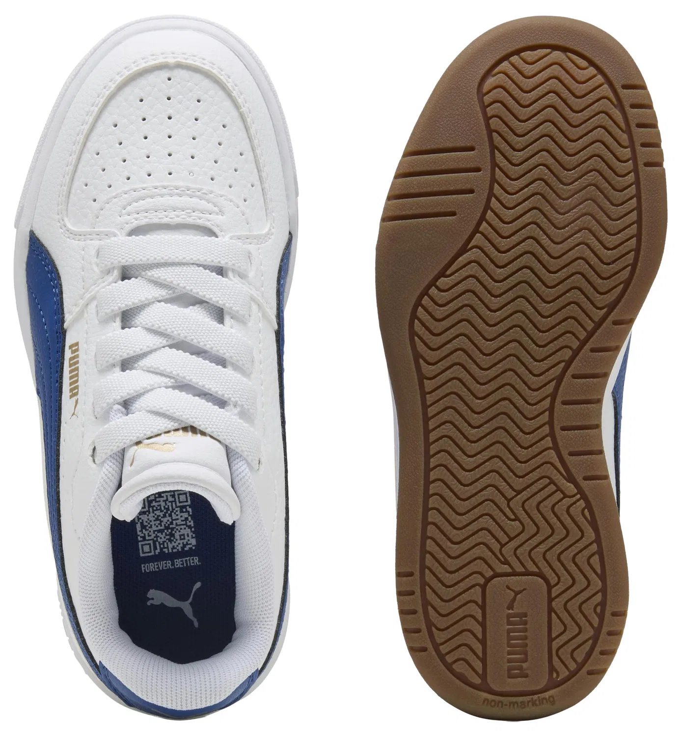 Детские кроссовки для мальчиков Caven Velcro Pre-school PUMA, III White Clyde Royal Gum — фото 4