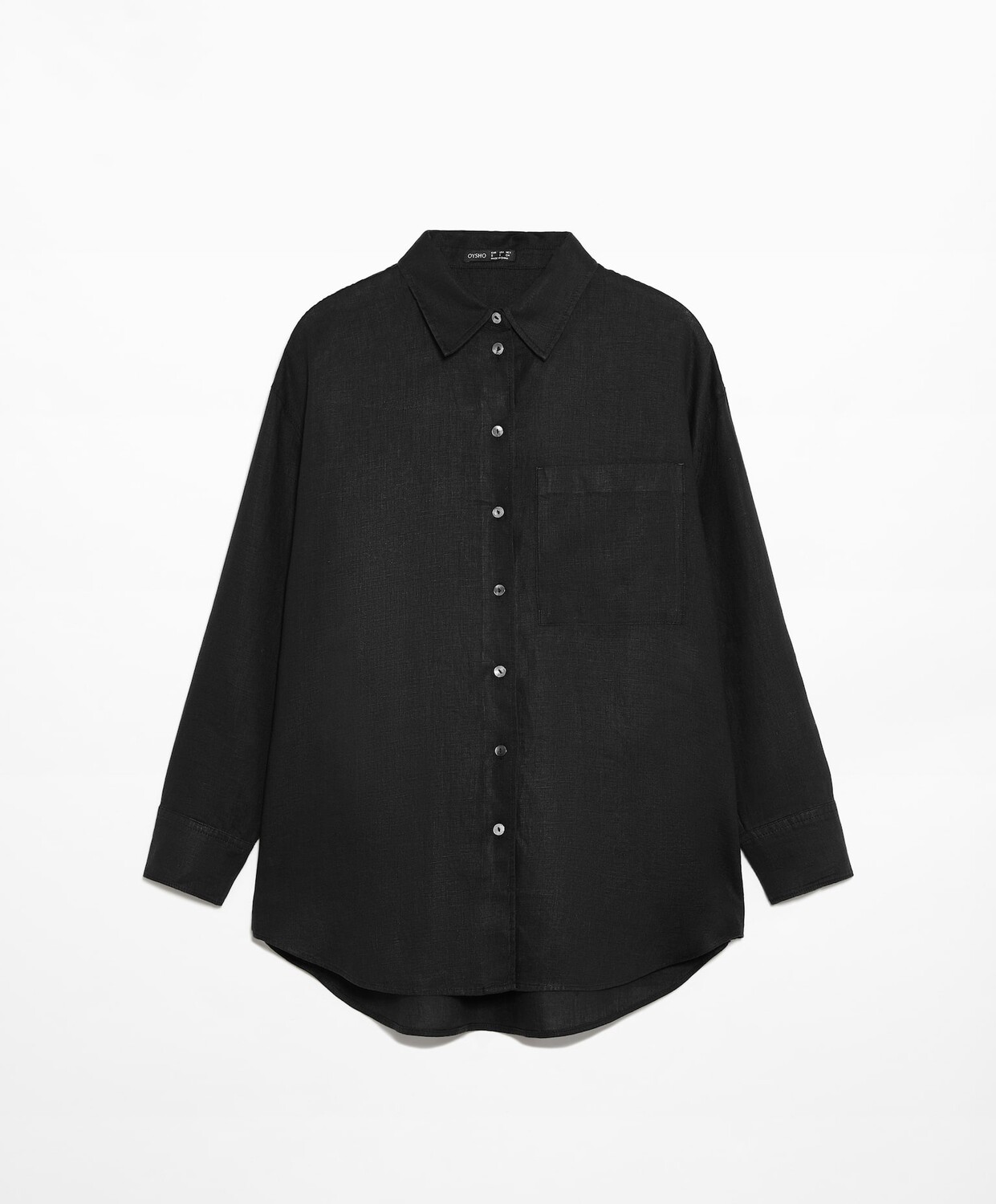 

Рубашка Oysho Linen Long Sleeved, черный