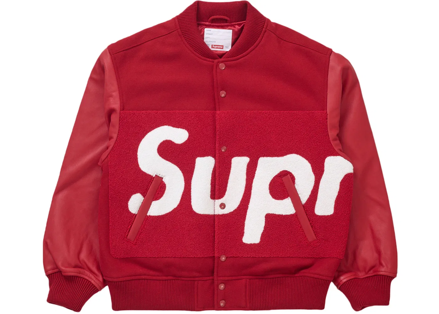 Мужская куртка-бомбер с аппликацией Supreme, Color: Red