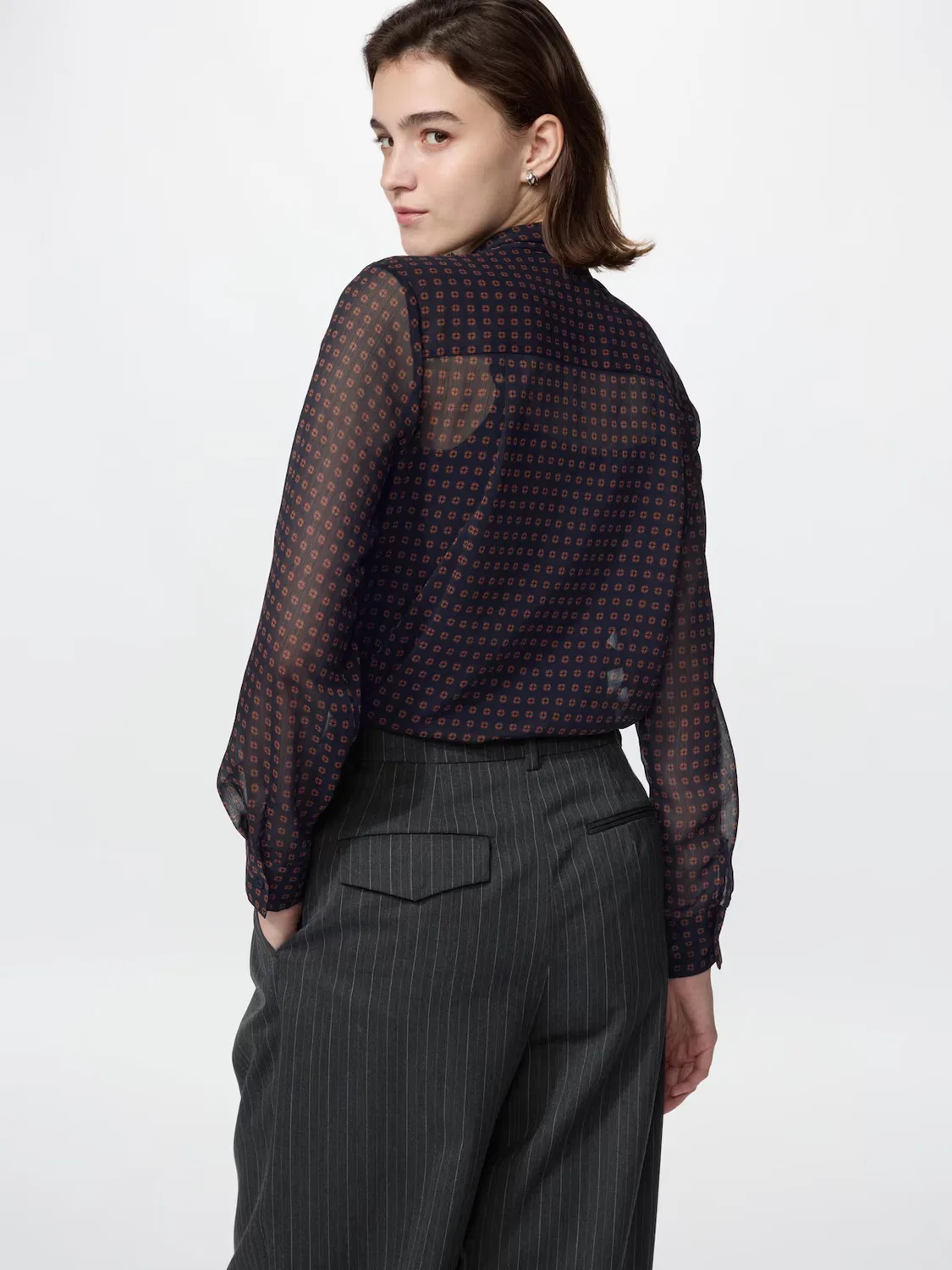 Брюки Uniqlo, широкие шерстяные с удлиненной длиной, темно-серый — фото 2