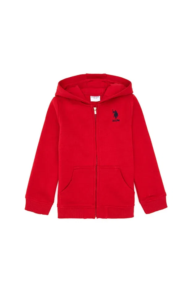 Детское худи с капюшоном на молнии U.S. Polo Assn., Red — фото 3