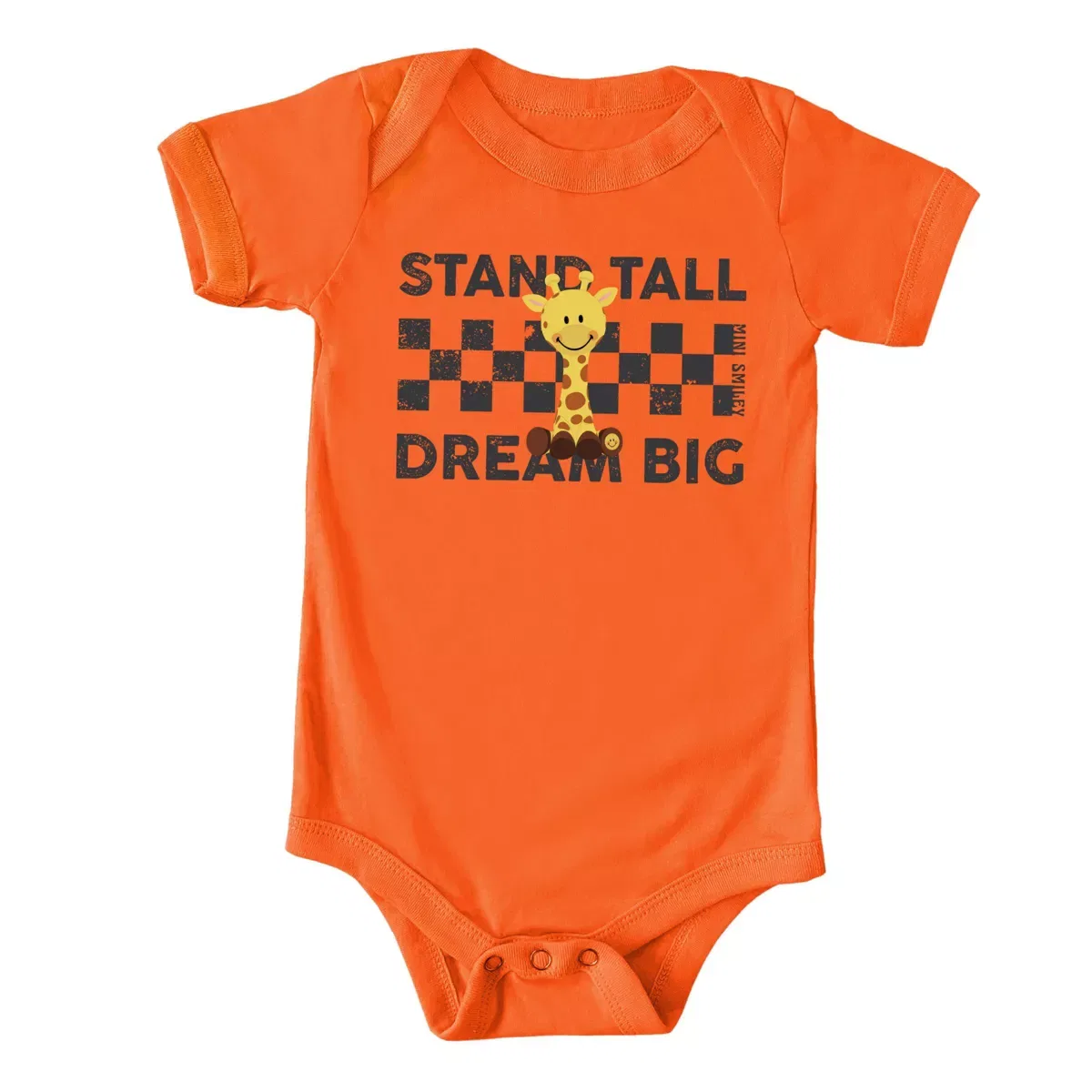 Детское боди для мальчиков с коротким рукавом Mini Smiley Stand Tall Dream Big The Juniper Shop, Orange