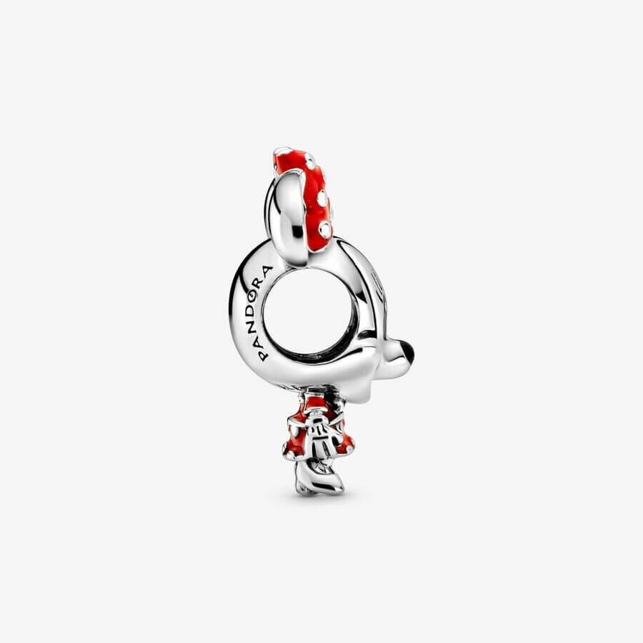 Шарм Pandora x Disney Minnie Mouse Dotted Dress & Bow, серебро/мультиколор — фото 3