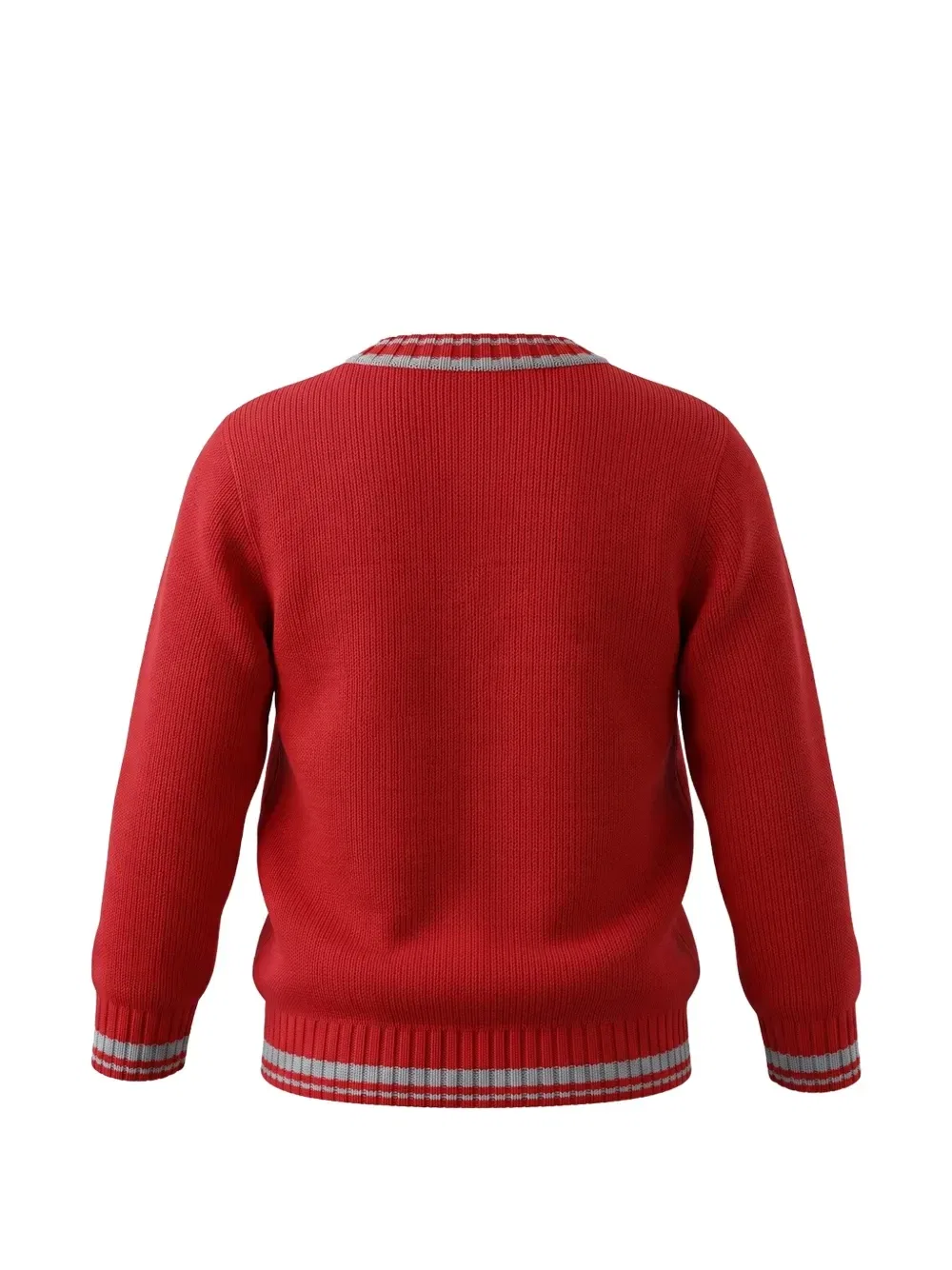 Джемпер с вышитым логотипом и полосатой отделкой REFRIGIWEAR KIDS, красный — фото 2