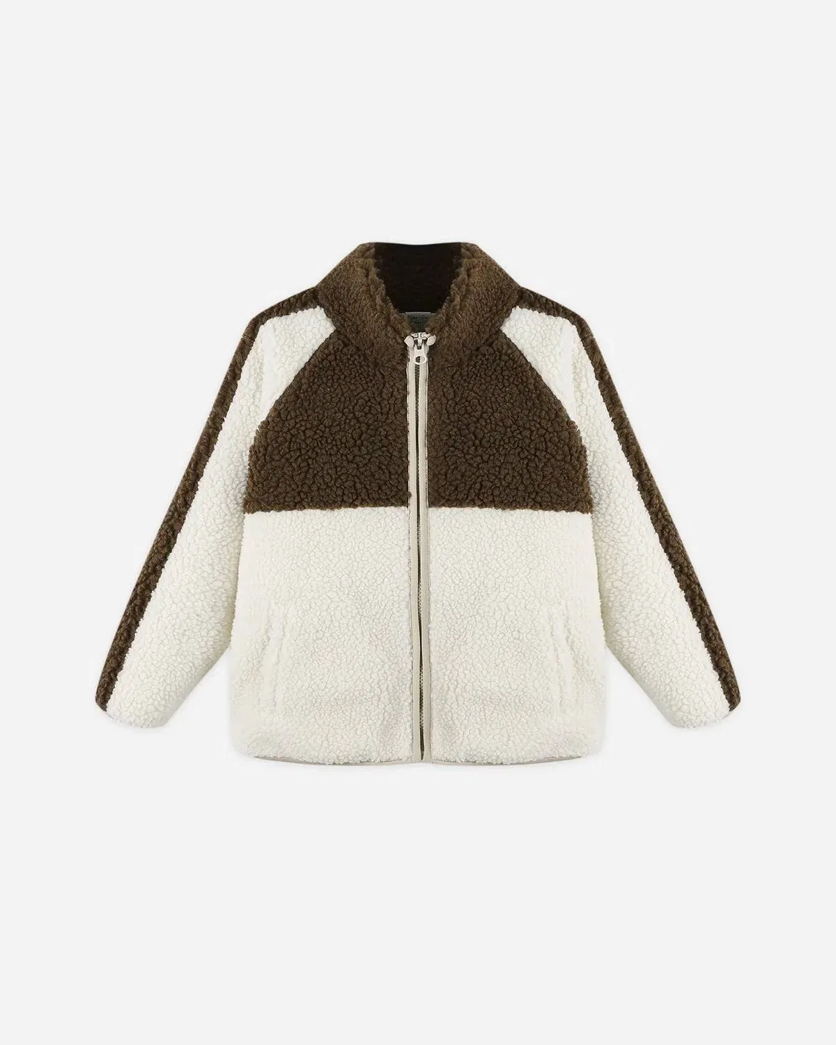 Детская куртка-пуховик с фактурным дизайном Sherpa Trails Jacket Rylee + Cru, Brown Color Block — фото 3