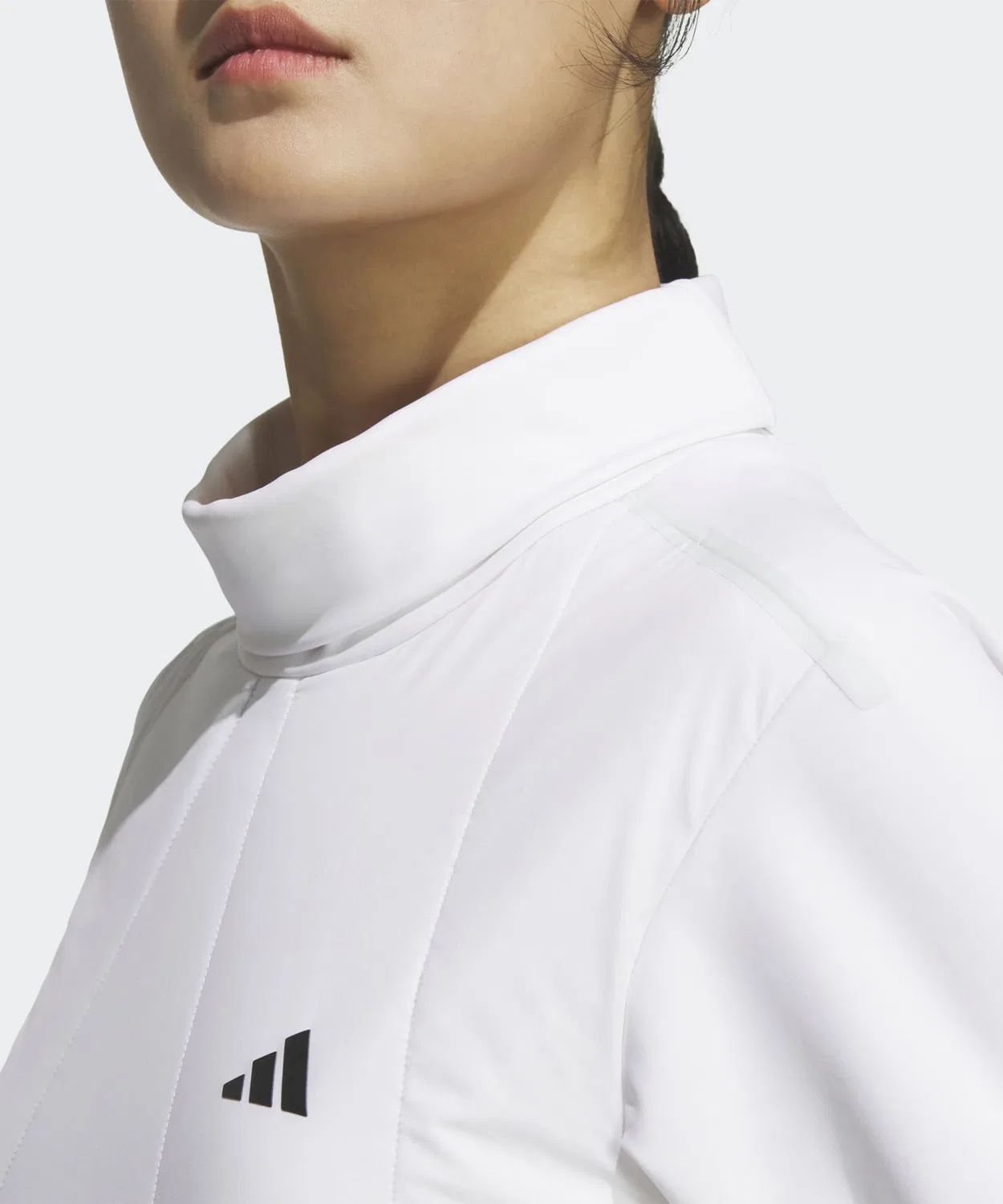 Женская футболка с высоким воротником, с длинным рукавомAdidas, Белый — фото 3
