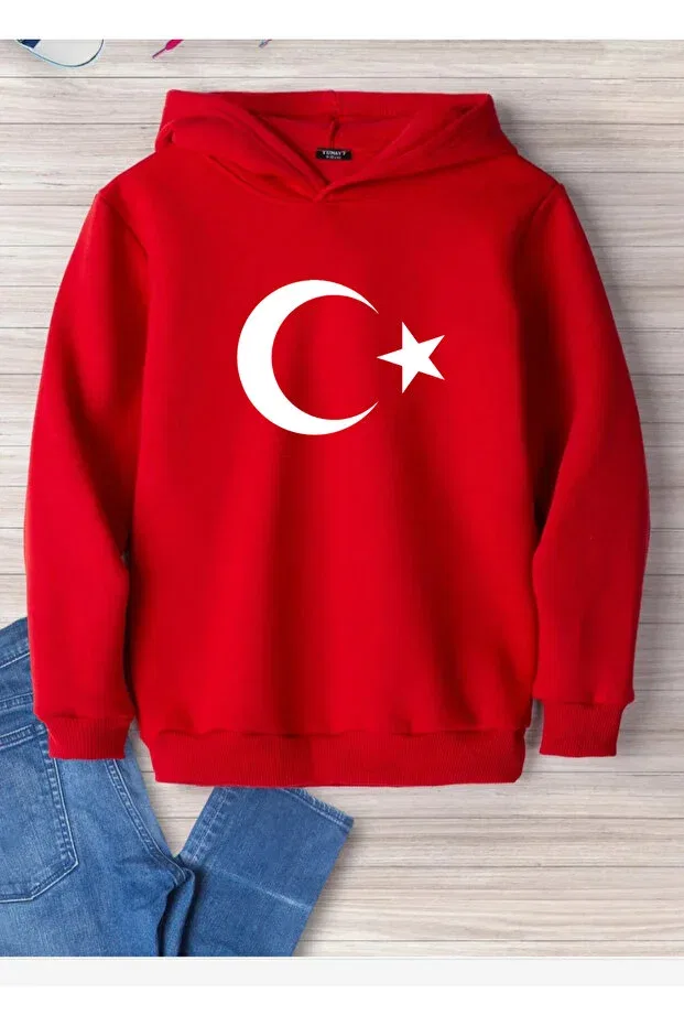 Детские оверсайз свитшот с принтом Ay Yildiz Turkuluk Printed Lorvex, Red
