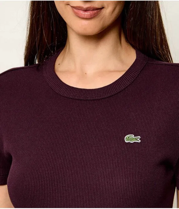 Футболка Lacoste Bordeaux, Slim Fit, бордовый — фото 4