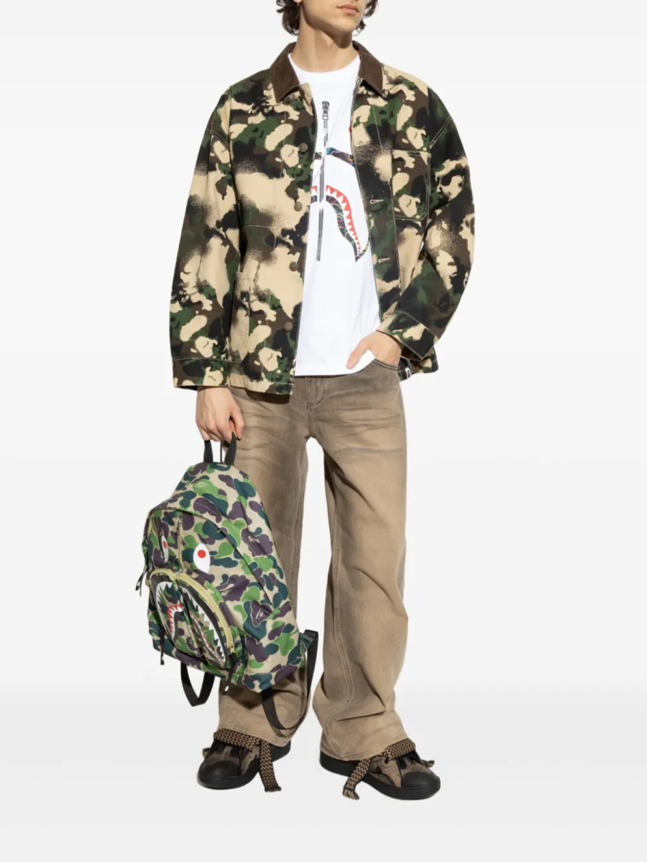 

Рабочая куртка с камуфляжным принтом BATHING APE A Bathing Ape, зеленый