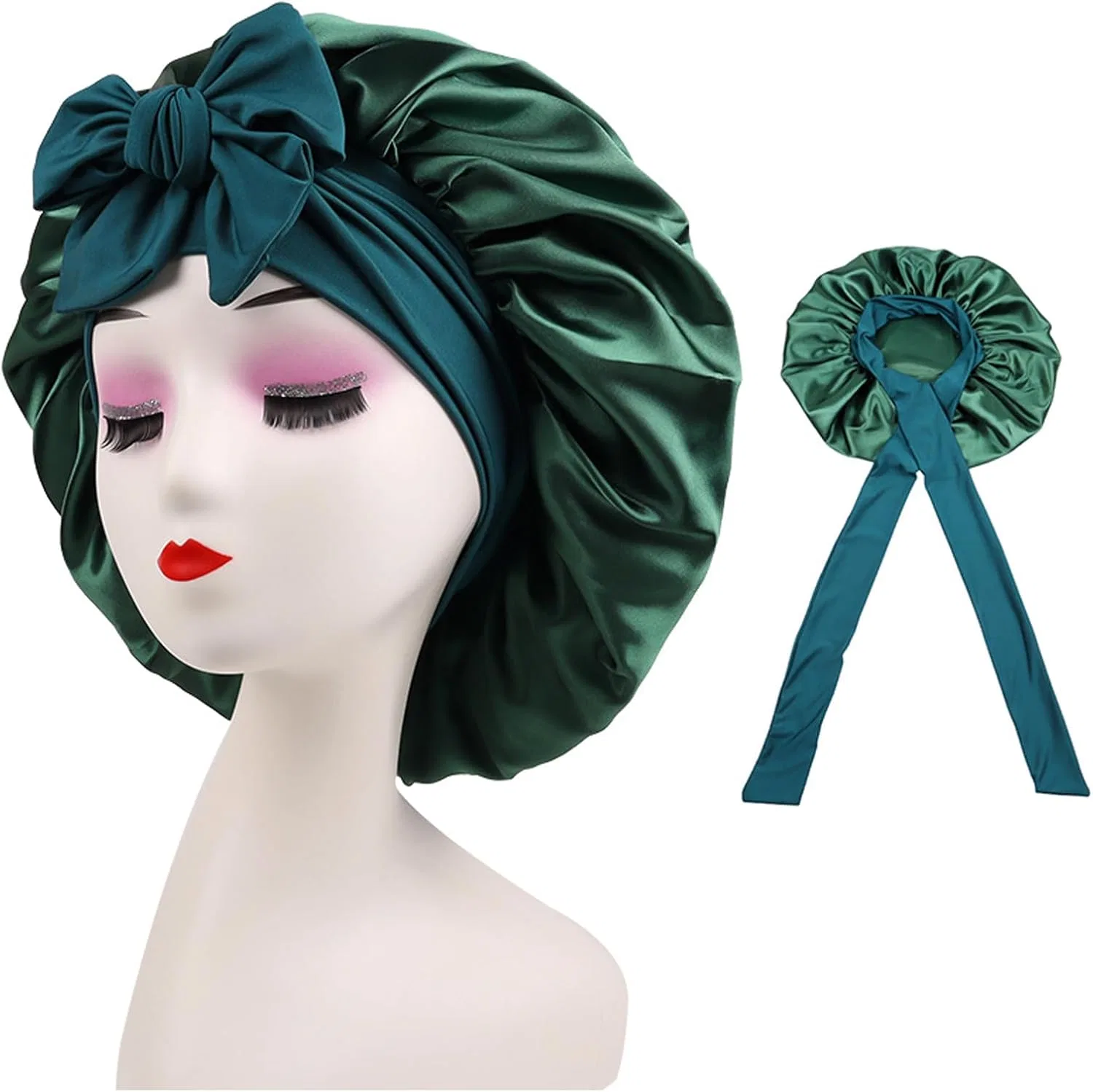 Шапочка для сна Satin Cap, OWITER, forest green — фото 2