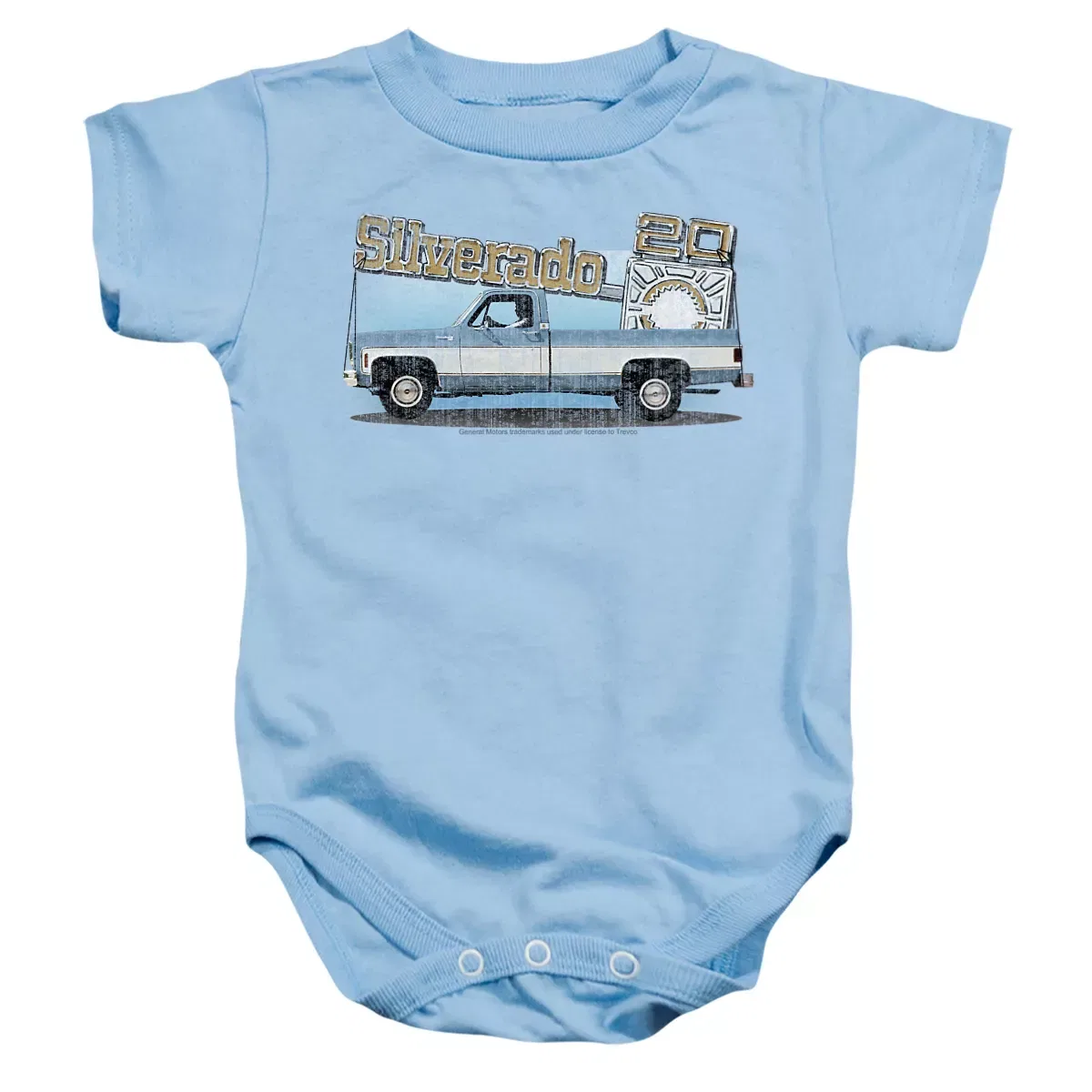 Детское боди с коротким рукавом Chevrolet Old Silverado Sketch General Motors, Light Blue