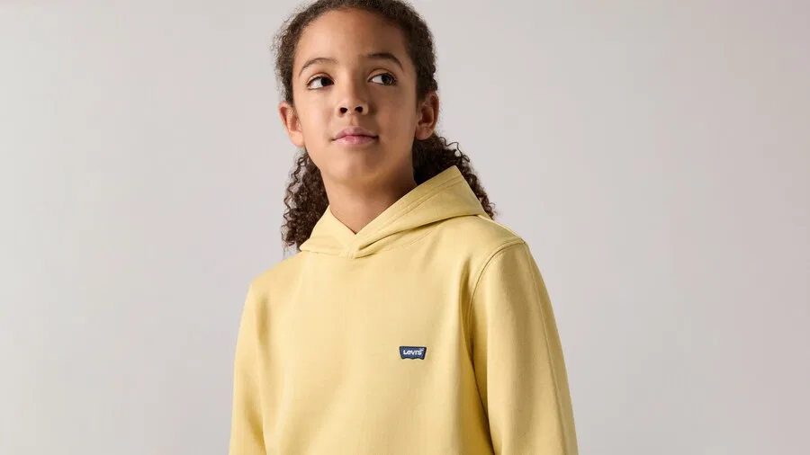 Детская толстовка горчичного цвета Levi'S Kids — фото 4