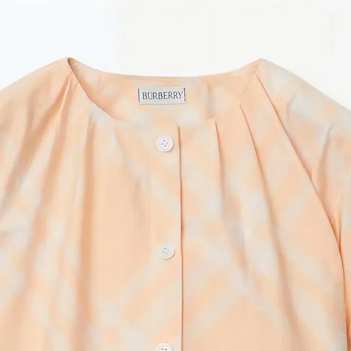 Блуза-трапеция с принтом Kids Sheryl Check Cotton Blouse Burberry, Pastel Peach Ip Chk — фото 3