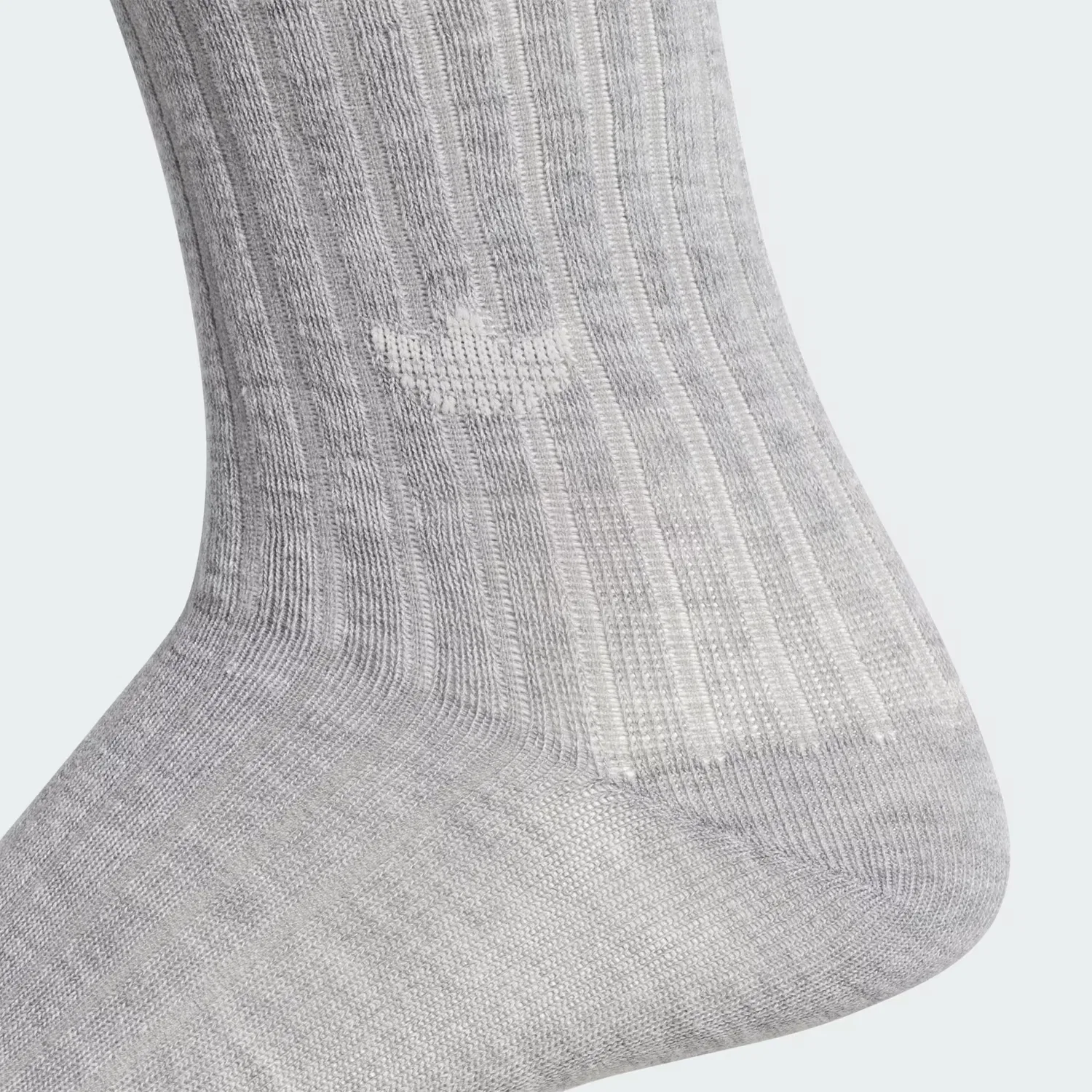 Носки до колена сверхлегкие, набор из 2 пар, trefoil, Adidas Originals, серый меланж/белый/розовая волна — фото 3