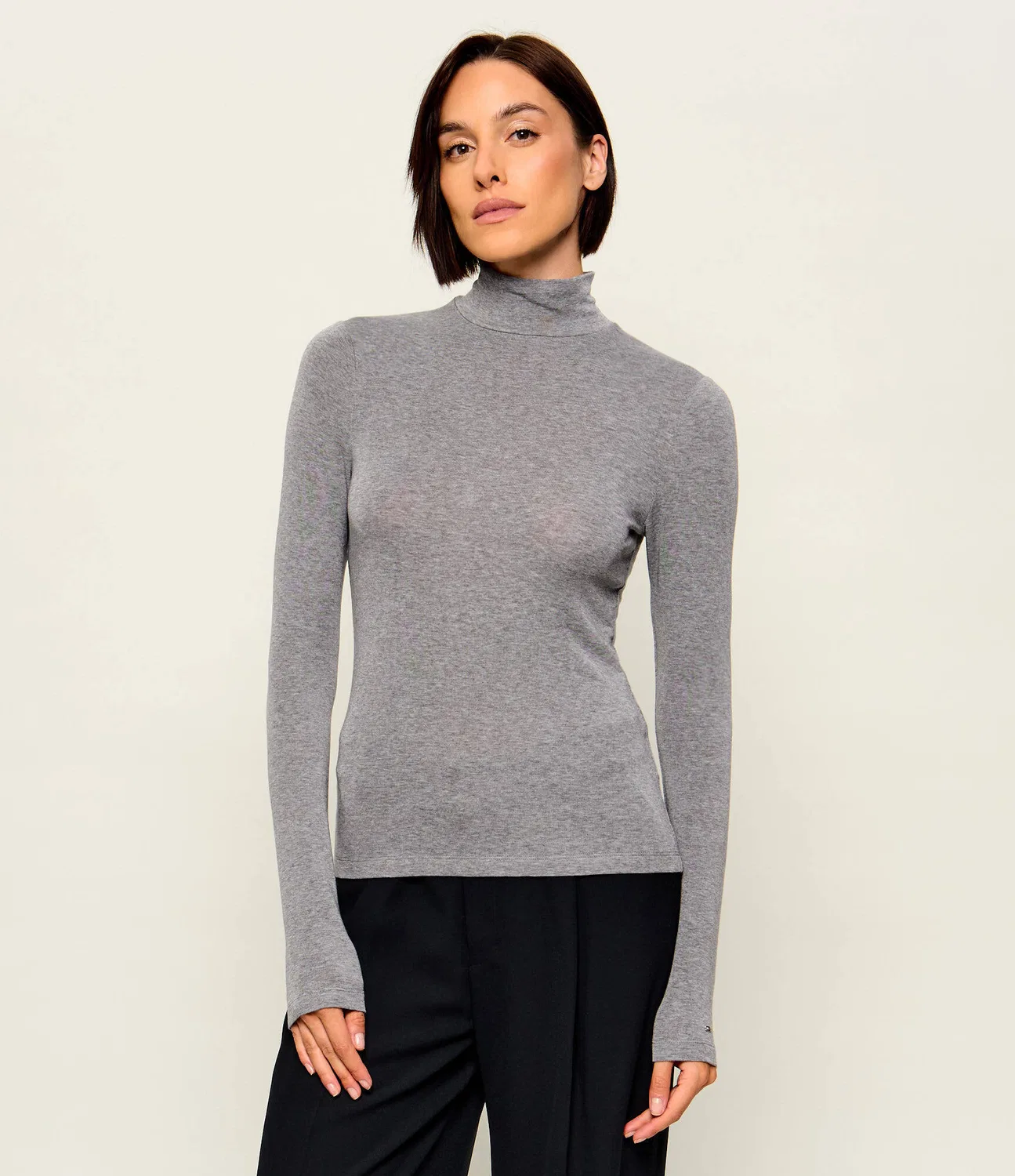 Водолазка укороченная с длинным рукавом Tommy Hilfiger, Grigio