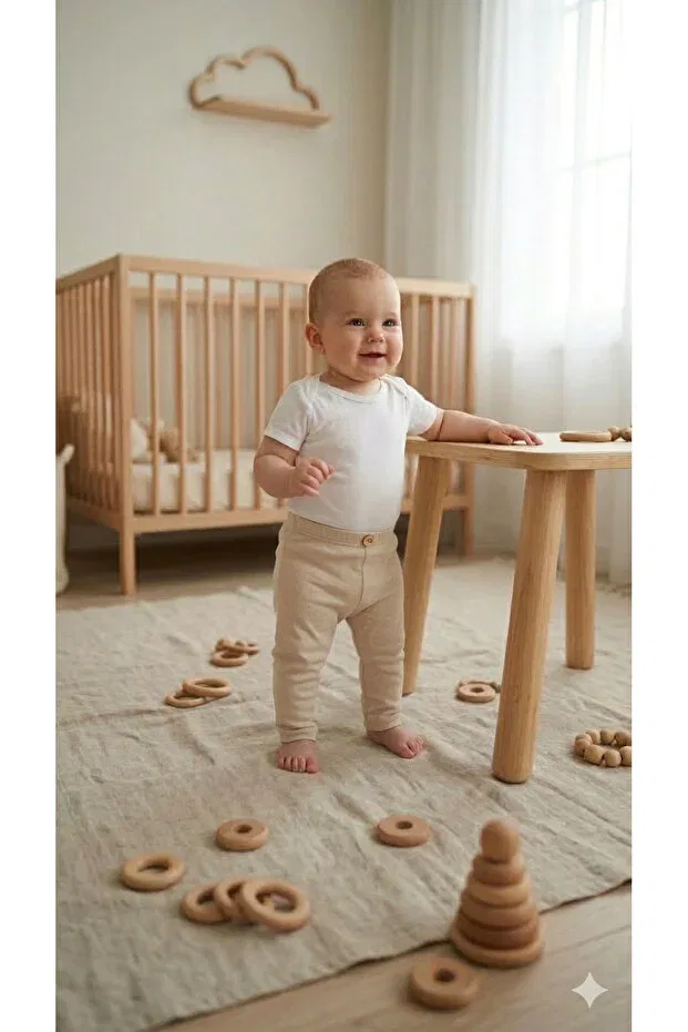 Детские леггинсы для девочек хлопковые Basics Elibaby, Coffee With Milk