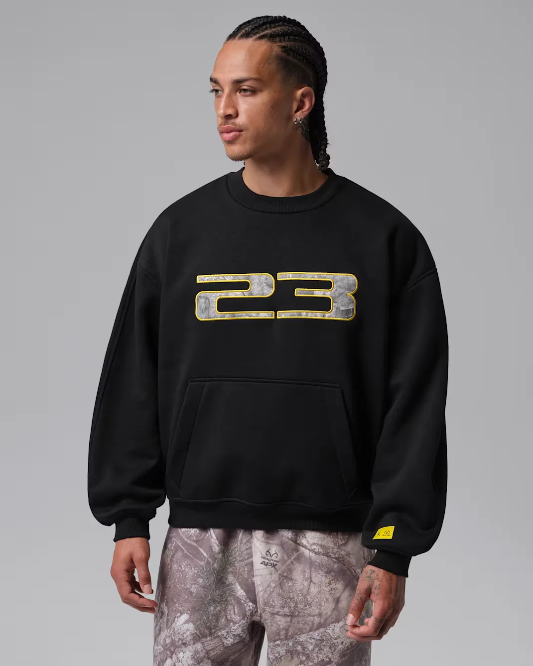 Мужская толстовка с круглым вырезом Realtree Jordan Brooklyn, Black/Bright Citron