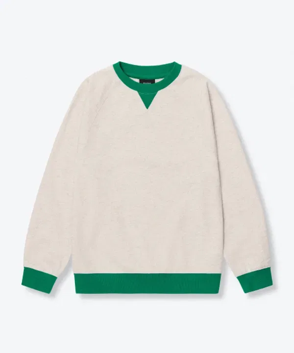 Свитшот оверсайз двухцветный, Musinsa Standard Kids, овсяный — фото 3