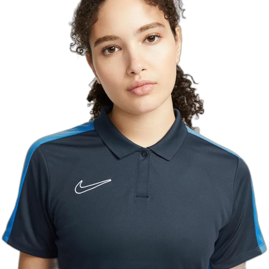 Женское поло Nike Dri-Fit Academy с длинным рукавом, Темно-синий — фото 2