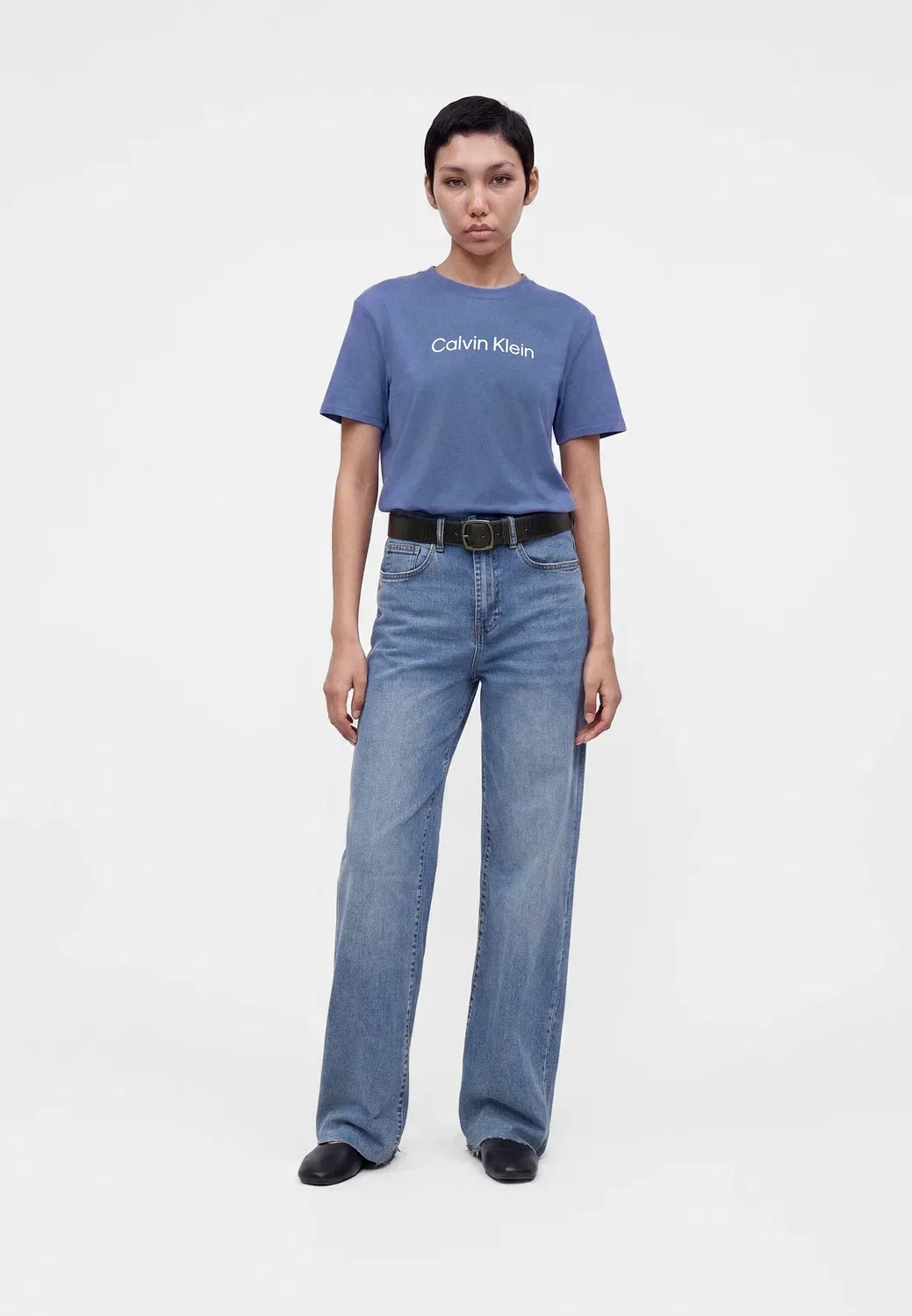 Обычная спортивная футболка с принтом Calvin Klein, Stone Hard Blue — фото 2