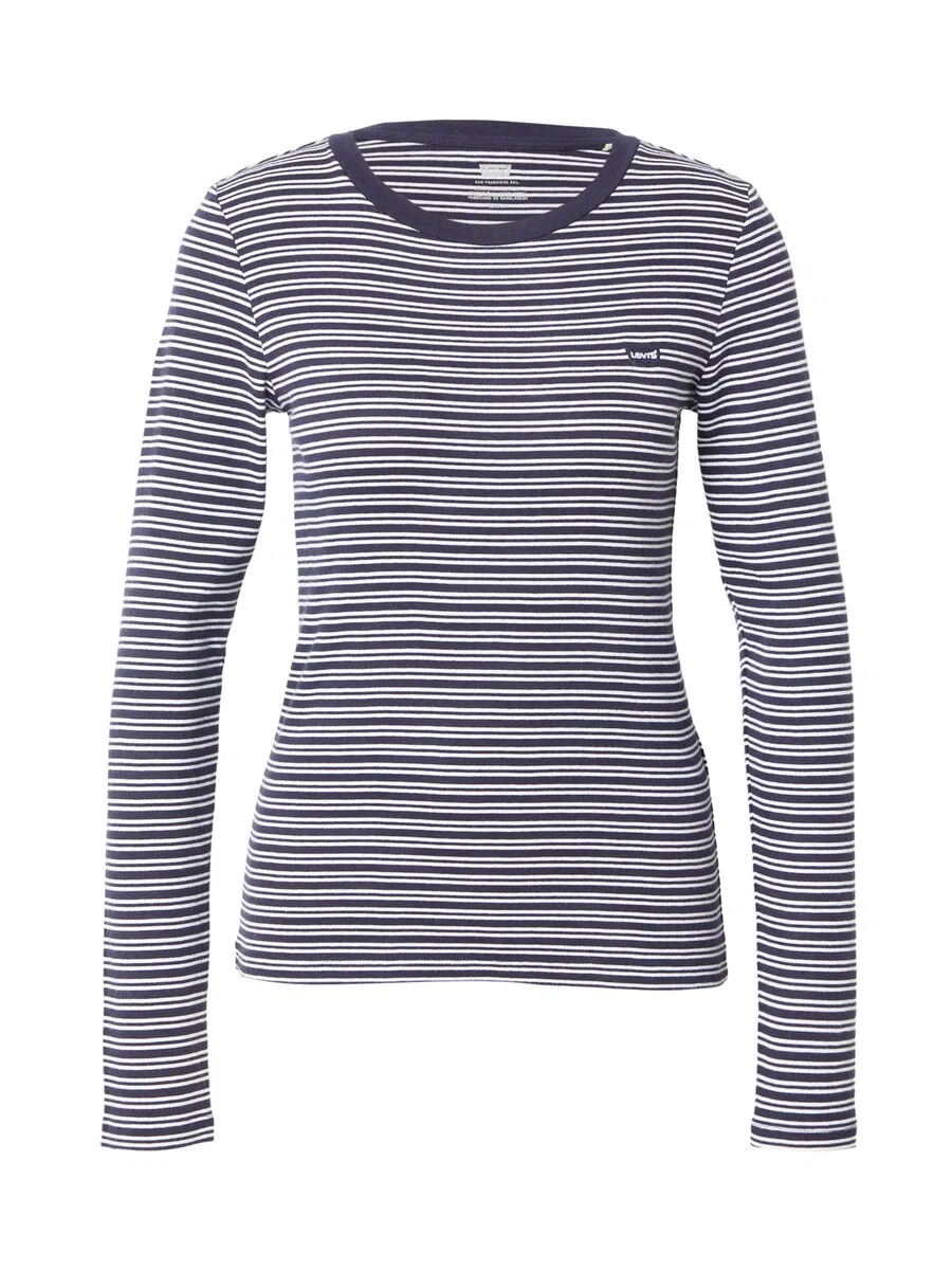 Футболка LEVI'S 'Essential Housemark Long Sleeve Tee' темно-синего цвета