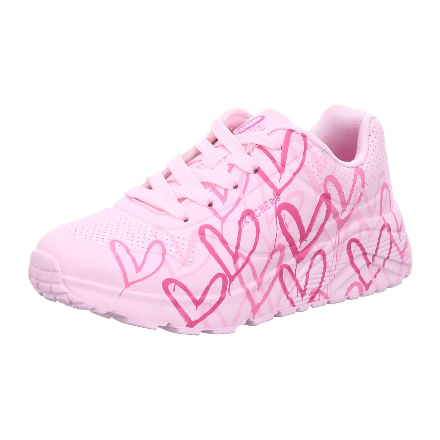 Детские кроссовки для девочек с принтом Uno Lite Spread the Love Skechers, Pink