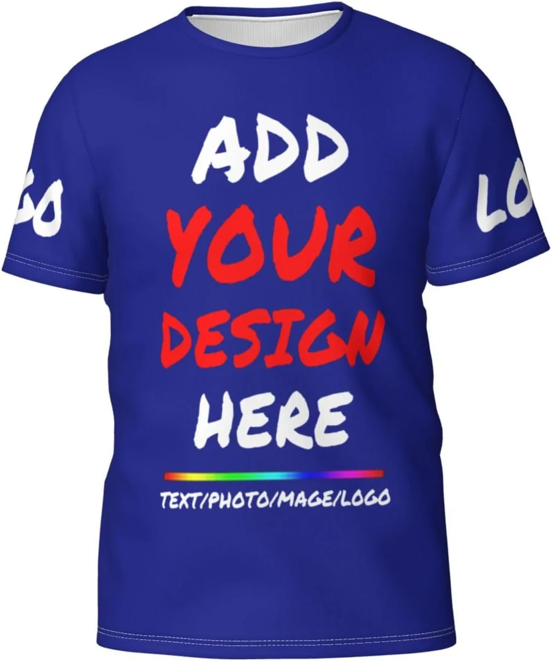 Футболка с принтом Custom for Unisex, Navy — фото 2