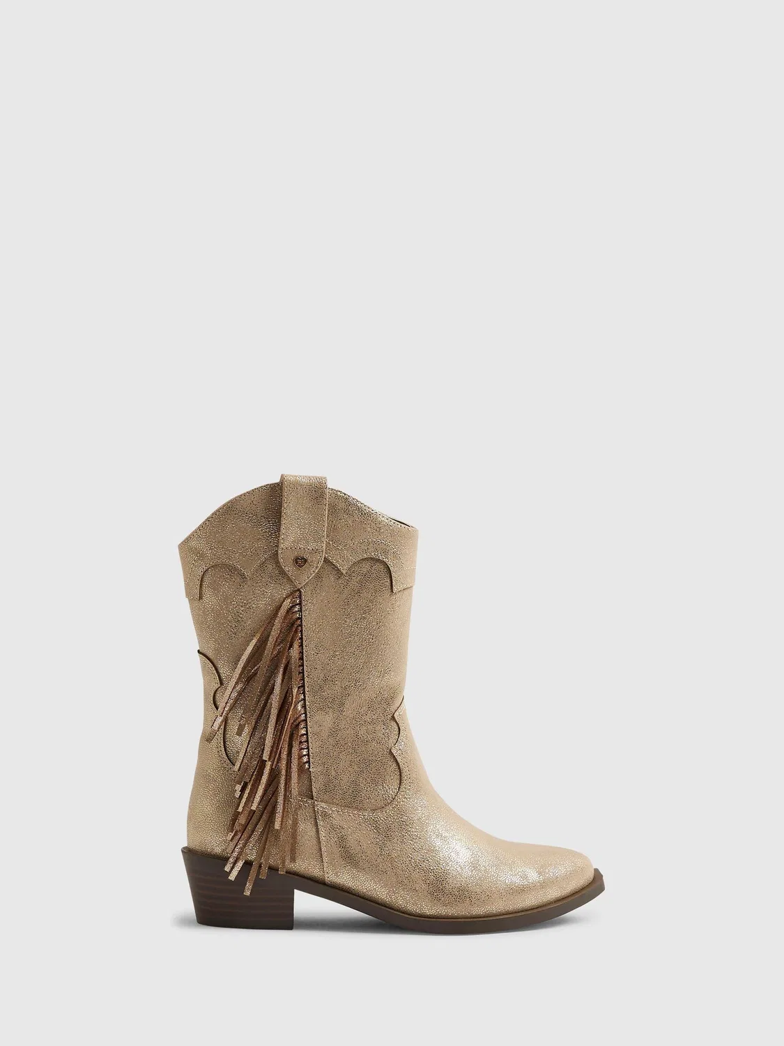 Сапоги вестерн с кисточками River Island, золотистый