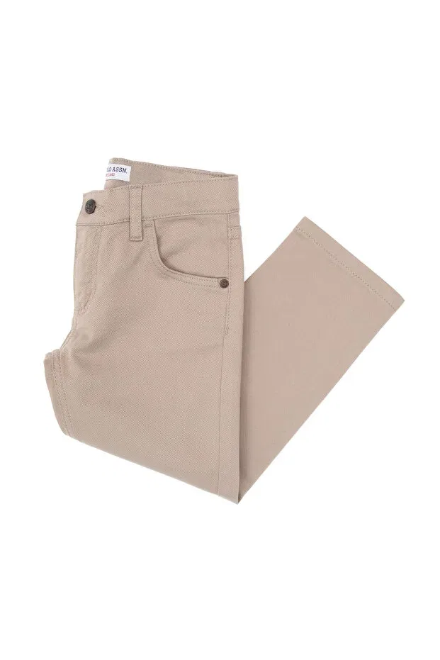 Детские брюки для мальчиков из канваса U.S. Polo Assn., Dark Beige — фото 4