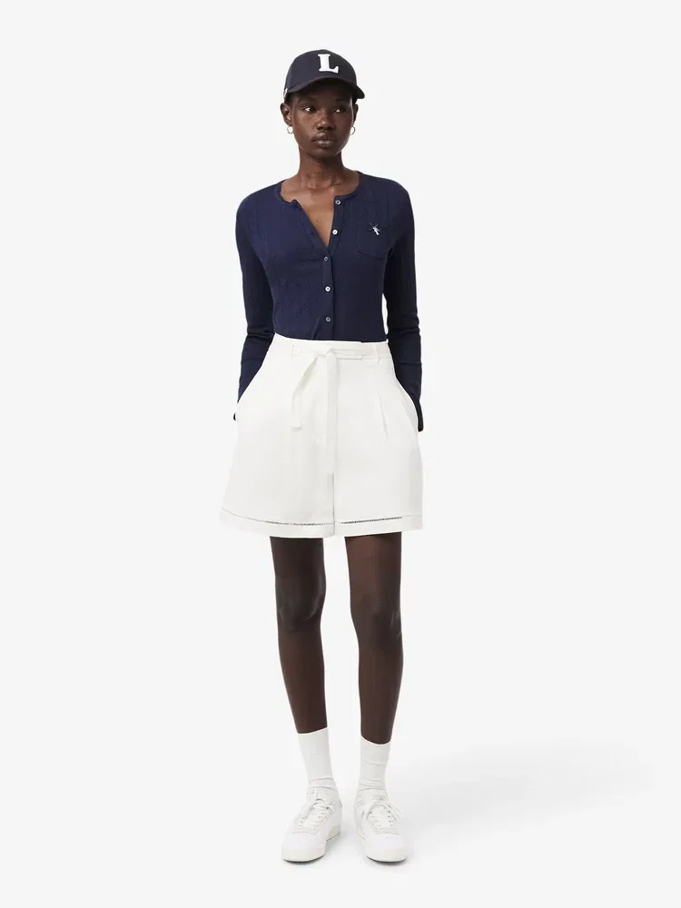 Шорты Bermuda LACOSTE White, Льняные, Классический крой