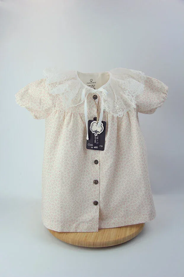 Детское платье для девочек с кружевным воротником Flower Girl Cottovera, Nude Color — фото 4