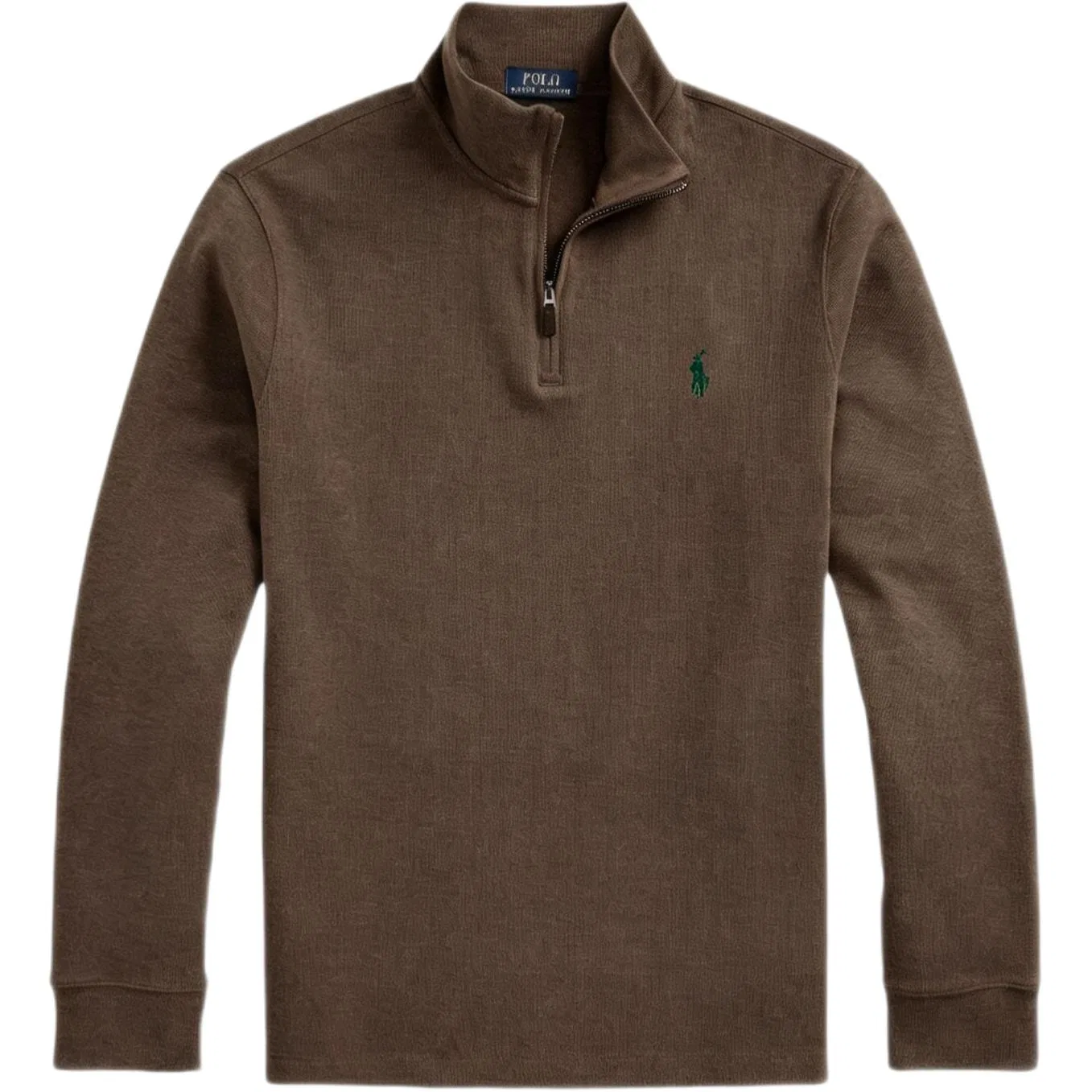 Свитшот мужской с воротником-стойкой, коричневый, Polo Ralph Lauren