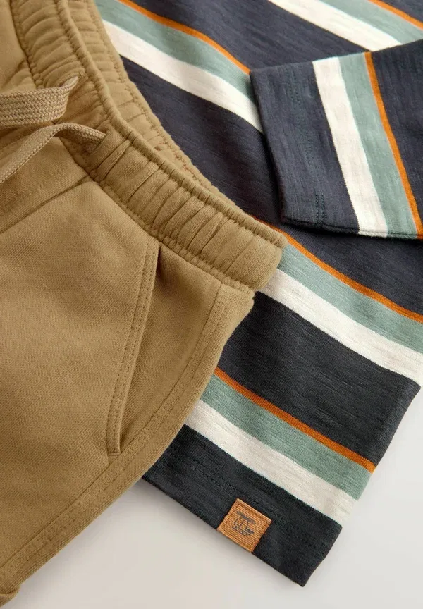 Комплект из брюк и джоггеров, 100% хлопок, Carpenter joggers set Next, Charcoal Grey Striped, серый — фото 4