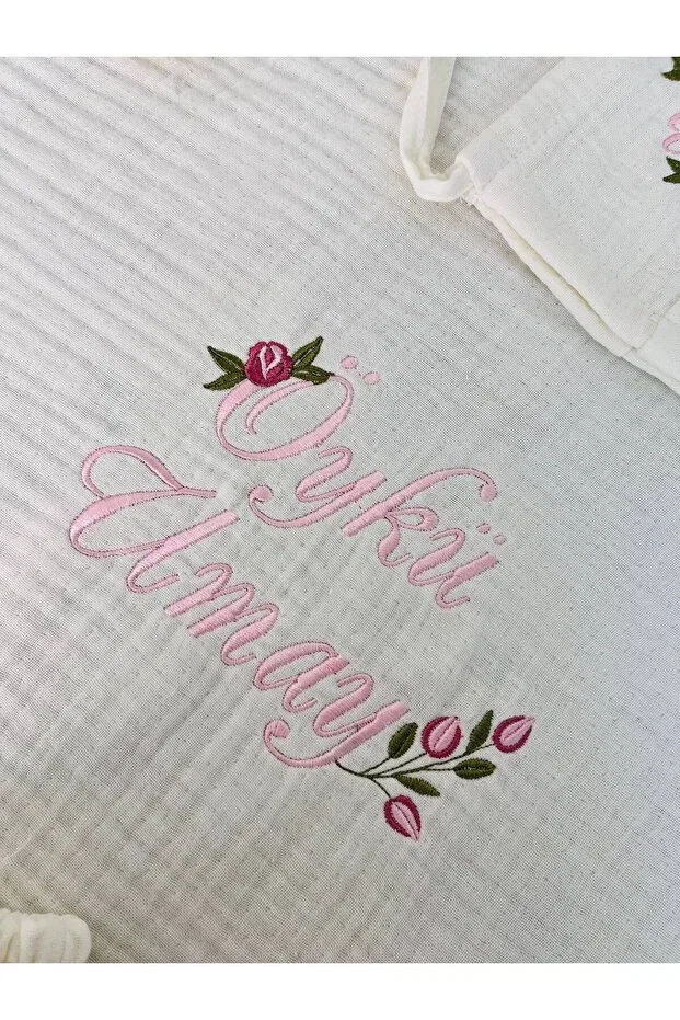 Детский комплект для выписки из роддома из муслина Karsu Tasarim, Ecru-Floral — фото 2