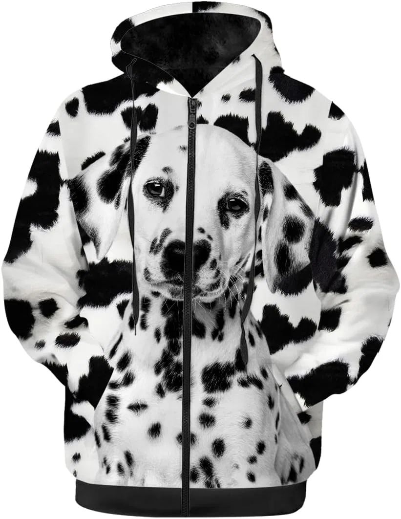 Женское зимнее пальто с принтом Dalmatian Black White