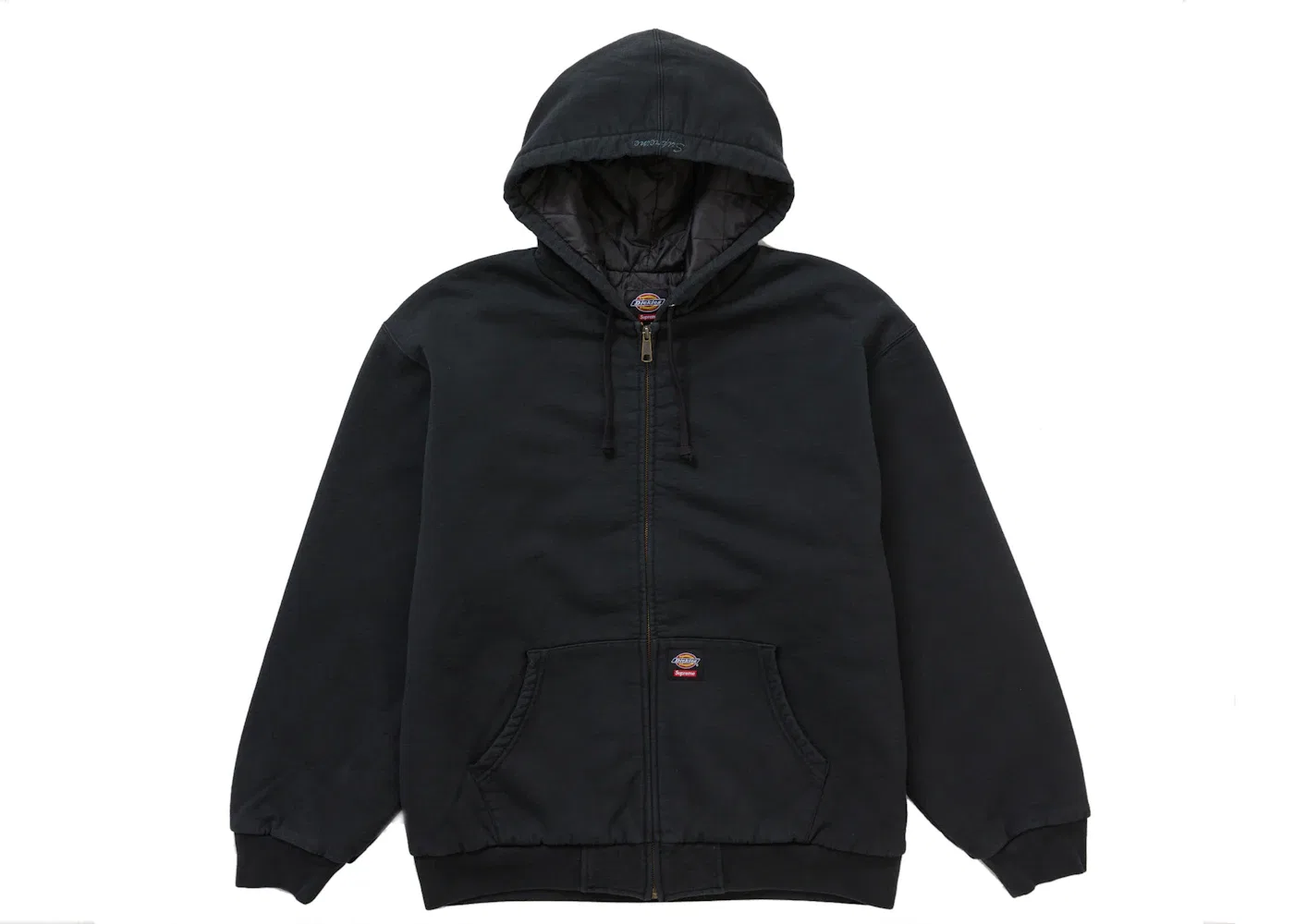 Мужской худи на молнии с капюшоном с начесом Supreme Dickies, Black