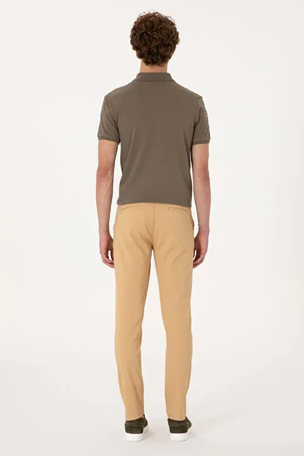 Мужские брюки из текстиля Узкий крой U.S. Polo Assn., Camel — фото 4