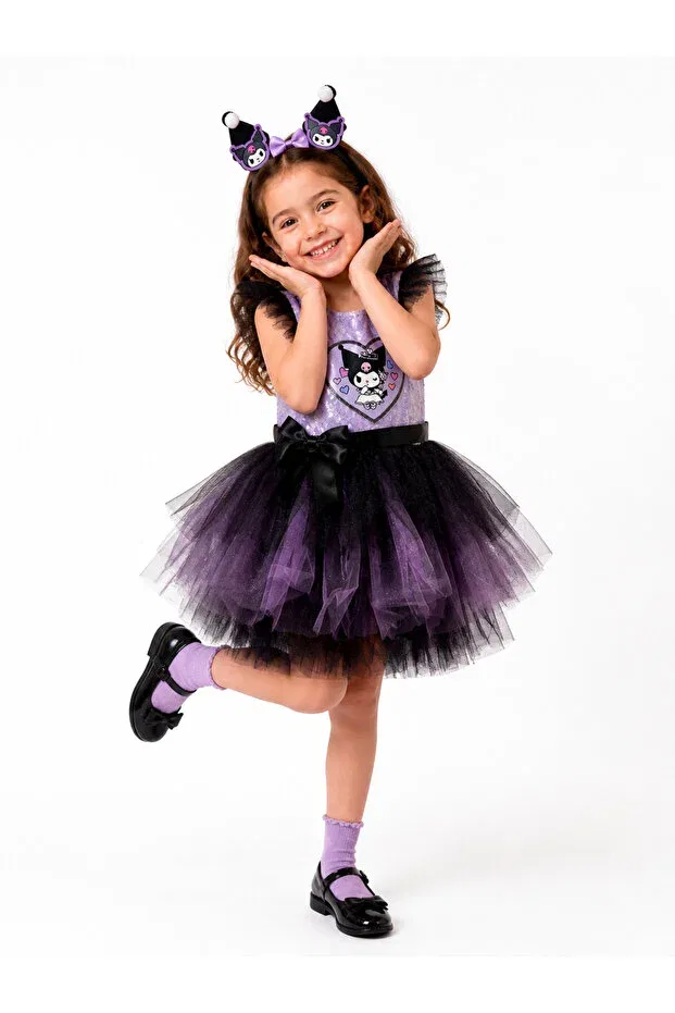 Детское платье для девочек с пайетками Kuromi Tutu Dress Tinytrends, Purple — фото 3