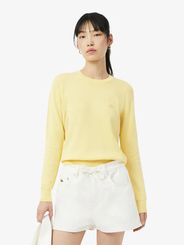Свитер LACOSTE Light Cotton Crewneck, лимонный