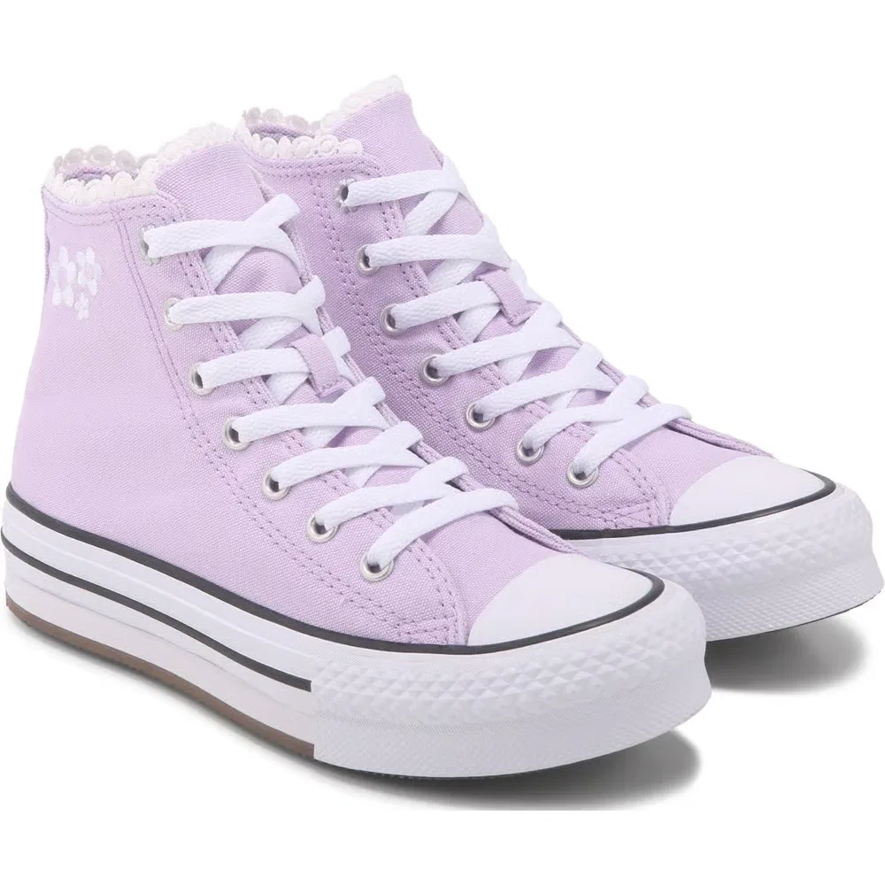 Детские высокие кеды Chuck Taylor All Star Lift Converse, Lavender/White