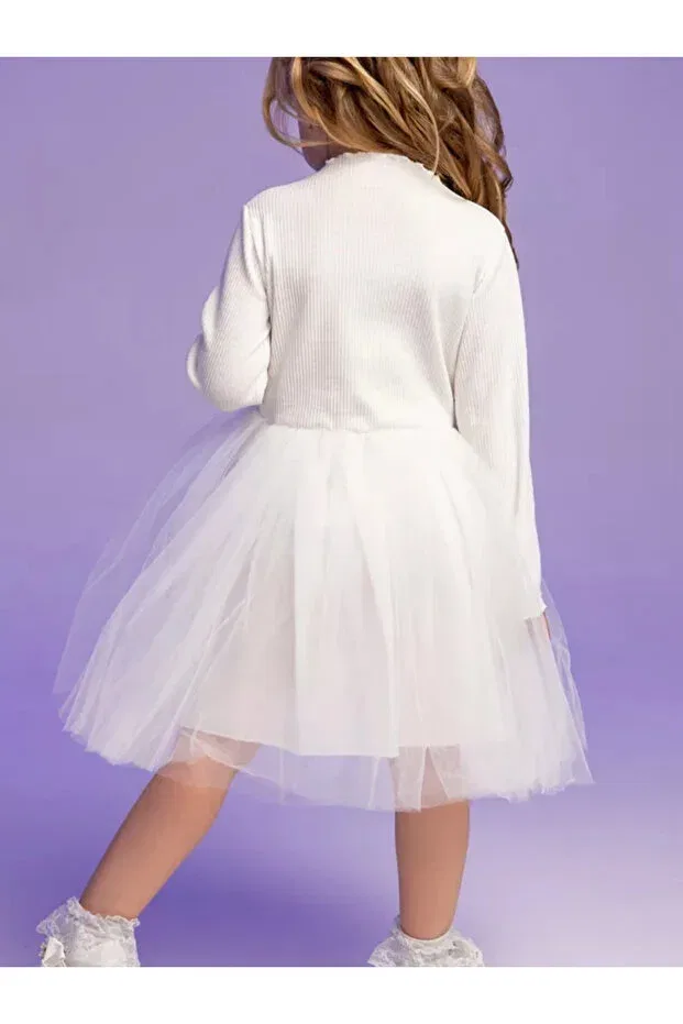 Детское платье для девочек хлопковое Cherry Nc Gift, Long White — фото 4