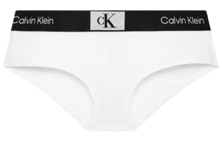 Женские трусы с логотипом Calvin Klein, Black With White Logo — фото 3