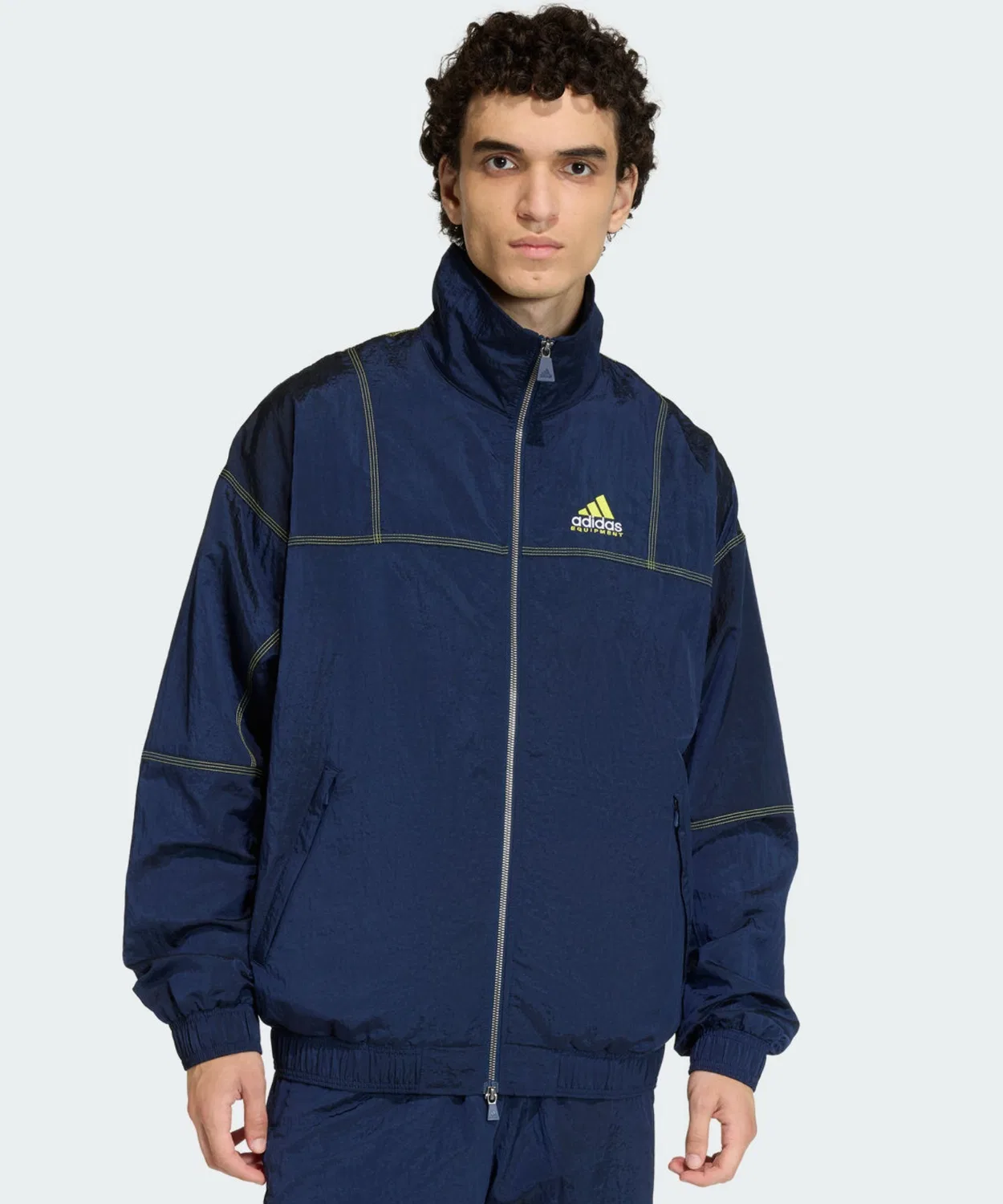 Мужская куртка-олимпийка с воротником, свободного кроя Adidas Originals, Blue