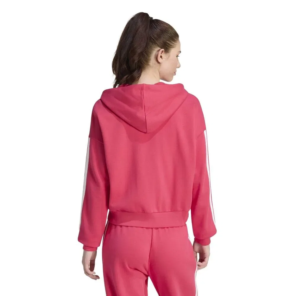 Худи на молнии Adidas Essentials 3 Stripes French Terry, розовый