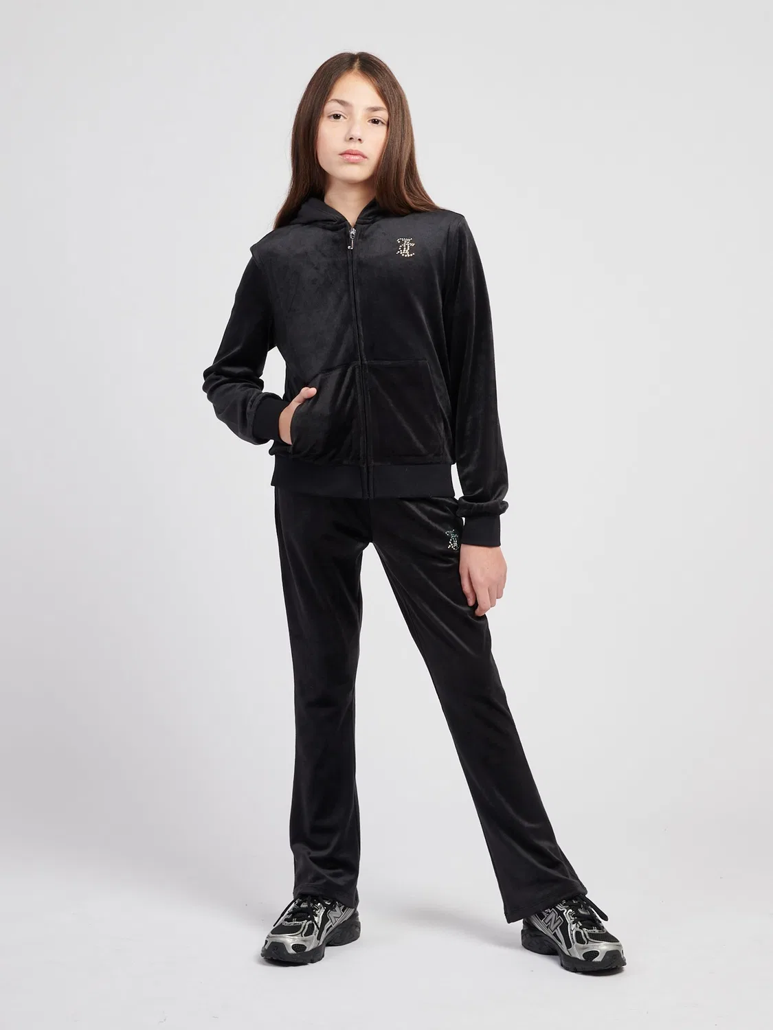 Худи Juicy Couture Diamante Zip-Through, черный — фото 4