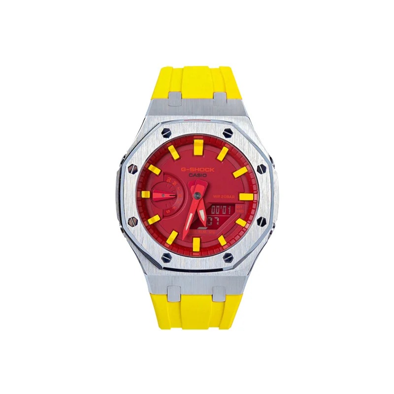 

Часы Casio G-Shock Analog-Digital 2100 Series, арт. GA-2100-4A, желтый/серебристый