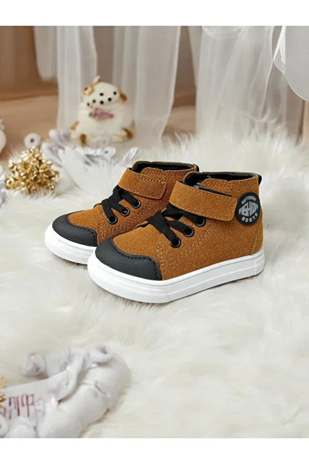 Детские ботинки для девочек с ортопедической стелькой Patik Bebe, Taba