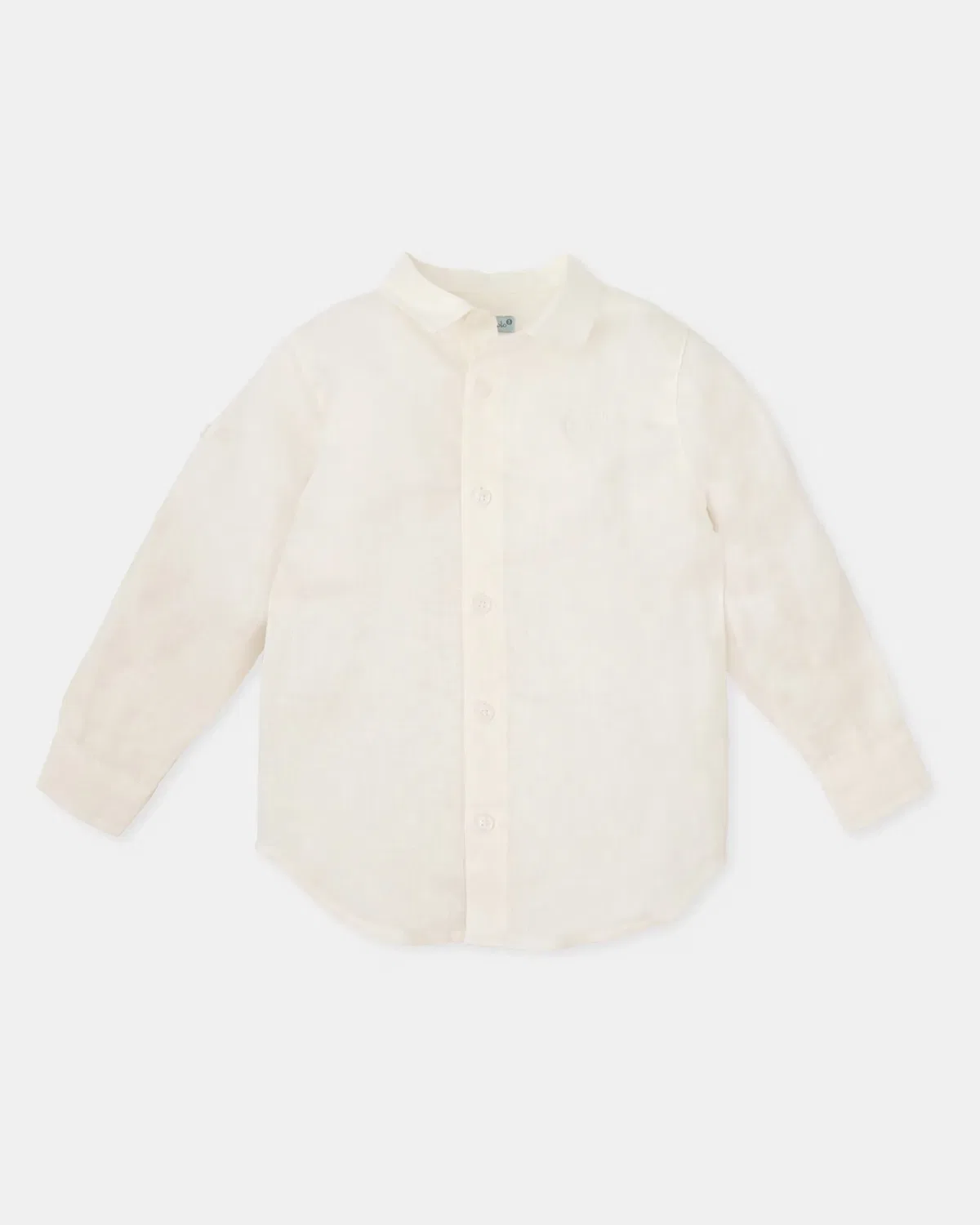 Детская рубашка с длинным рукавом из льна Tutto Piccolo, Blanco