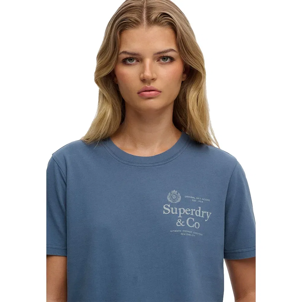 Футболка с коротким рукавом Superdry Luxe Casual Relaxed Fit, синий — фото 3